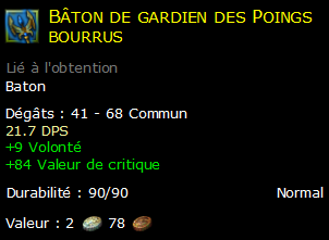 Bâton de gardien des Poings bourrus