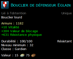 Bouclier de défenseur Eglain