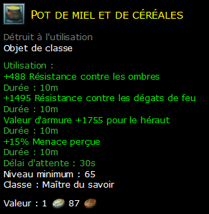 Pot de miel et de céréales