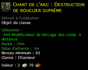 Chant de l'arc : Destruction de bouclier suprême