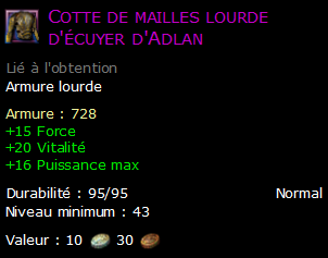 Cotte de mailles lourde d'écuyer d'Adlan