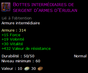 Bottes intermédiaires de sergent d'armes d'Eruilan