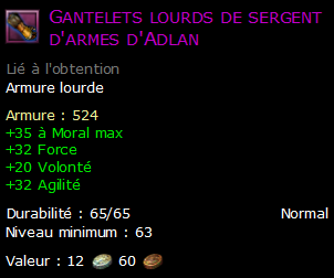 Gantelets lourds de sergent d'armes d'Adlan