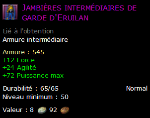 Jambières intermédiaires de garde d'Eruilan