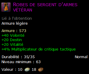 Robes de sergent d'armes vétéran