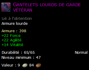 Gantelets lourds de garde vétéran