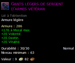 Gants légers de sergent d'armes vétéran