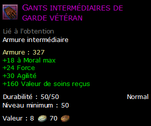 Gants intermédiaires de garde vétéran