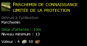 Parchemin de connaissance limitée de la protection