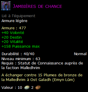 Jambières de chance