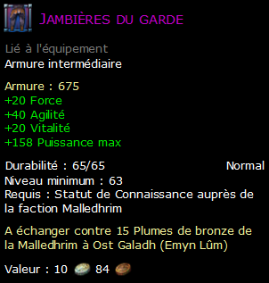 Jambières du garde