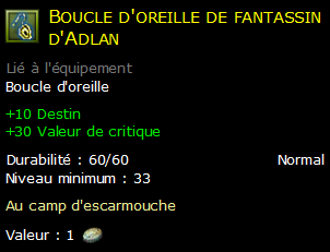 Boucle d'oreille de fantassin d'Adlan