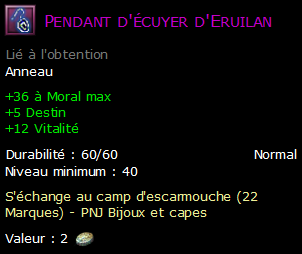 Pendant d'écuyer d'Eruilan