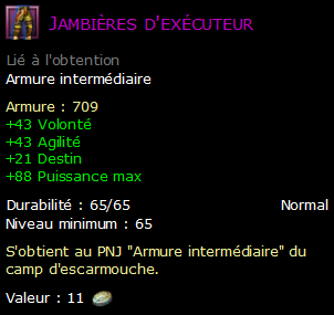 Jambières d'exécuteur