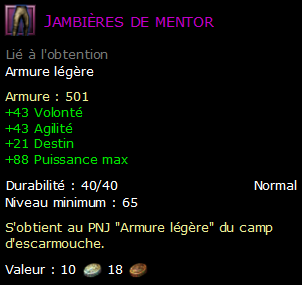 Jambières de mentor