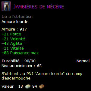 Jambières de mécène