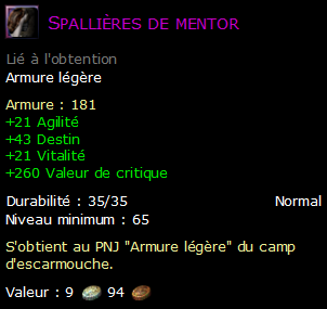 Spallières de mentor