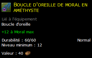 Boucle d'oreille de moral en améthyste