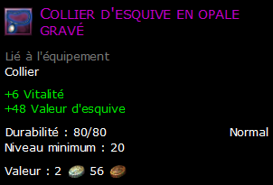 Collier d'esquive en opale gravé