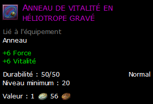 Anneau de vitalité en héliotrope gravé