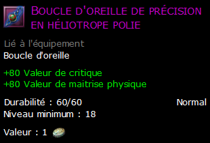 Boucle d'oreille de précision en héliotrope polie