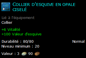 Collier d'esquive en opale ciselé