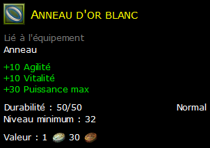 Anneau d'or blanc