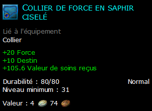 Collier de force en saphir ciselé