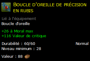 Boucle d'oreille de précision en rubis