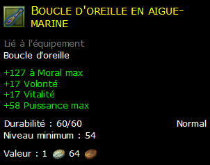 Boucle d'oreille en aigue-marine