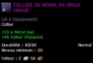 Collier de moral en opale gravé