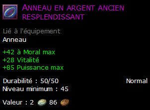 Anneau en argent ancien resplendissant