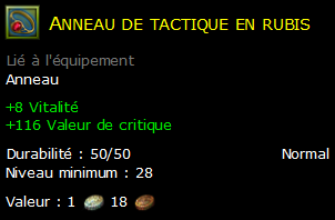 Anneau de tactique en rubis