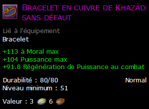 Bracelet en cuivre de Khazâd sans défaut