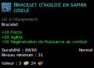 Bracelet d'agilité en saphir ciselé