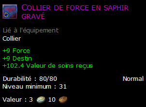 Collier de force en saphir gravé