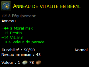 Anneau de vitalité en béryl