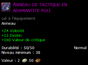 Anneau de tactique en adamantite poli