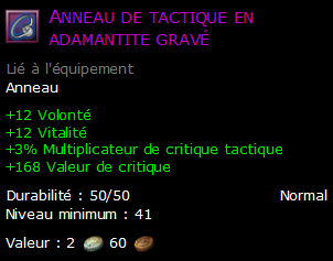 Anneau de tactique en adamantite gravé