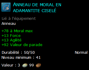 Anneau de moral en adamantite ciselé