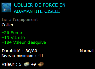 Collier de force en adamantite ciselé