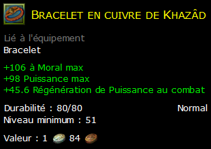 Bracelet en cuivre de Khazâd