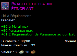 Bracelet de platine étincelant