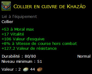 Collier en cuivre de Khazâd