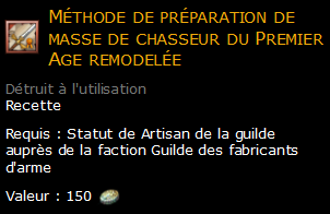 Méthode de préparation de masse de chasseur du Premier Age remodelée