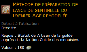 Méthode de préparation de lance de sentinelle du Premier Age remodelée