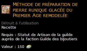 Méthode de préparation de pierre runique glacée du Premier Age remodelée