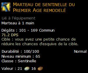 Marteau de sentinelle du Premier Age remodelé