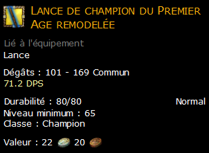 Lance de champion du Premier Age remodelée