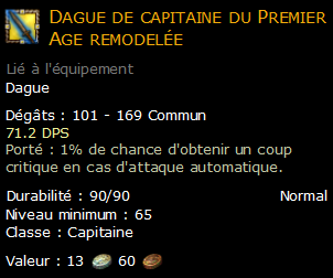 Dague de capitaine du Premier Age remodelée